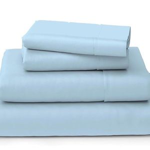 Waterbed Sheets California King Size 100% Egyptian Cotton 600-TC 4 Pc Light Blue